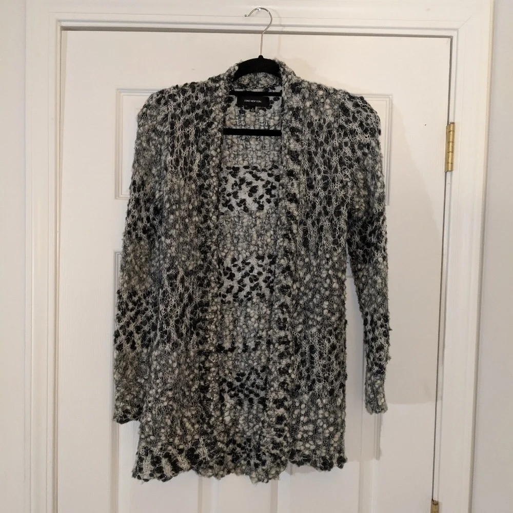 Jones New York gray open it cardigan size small